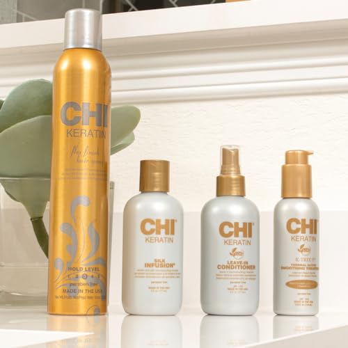 CHI Keratin Silk Infusion,Hydrating Hair Serum For Restoring Softness & Shine,Helps Dry,Damaged Hair,Sulfate-free,6 Oz,(Pack of 2)