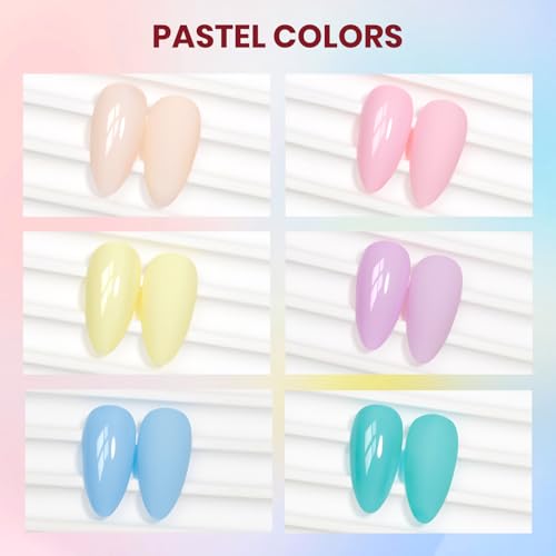 SUPWEE Pastel Nail Polish Set - Quick Dry Spring & Summer Macaron Colors, 6 Shades