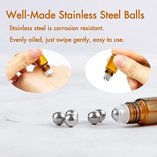 2ml Roller Bottles for Essential Oils, 24-Pack Glass Roll-On