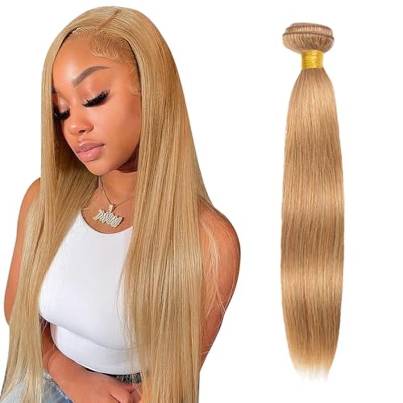 #27 Honey Blonde Straight Hair Bundle 18 Inch 50g