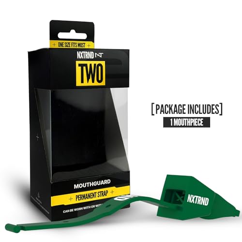 Nxtrnd Two Football Mouth Guard, Football Mouthpiece with Strap, Fits Adult & Youth (Dark Green)