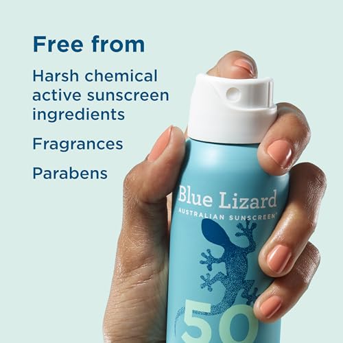 Blue Lizard Mineral Sunscreen Spray, SPF 50+ | Zinc Oxide Formula | Water-Resistant | Dermatologist-Recommended | 5 fl oz Pack of 2