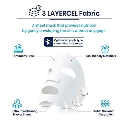 Vaseline Moisturizing Face Facial Mask Sheet Skin Care Essence, HYDRATION RETENTION, SKIN BARRIER REINFORCEMENT [Made in Korea] 10 Count