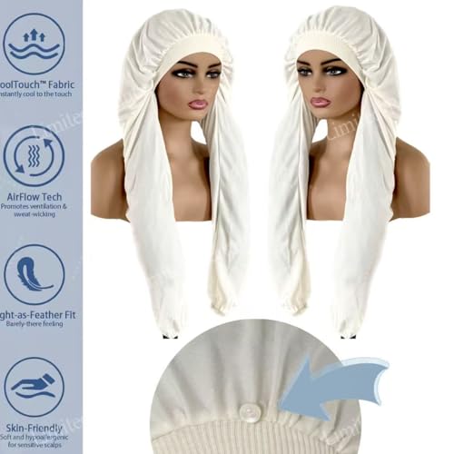 2-in-1 Long Braids Bonnet with UV Protection for Women