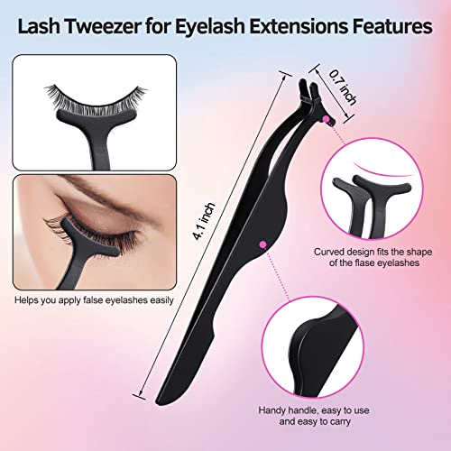 Eyelash Curler Kit with 10 Refill Pads, Tweezers & Eyebrow Brush