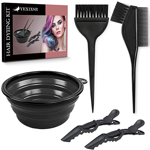 Hair Coloring Kit - 5 Piece Salon DIY Set with Brush & Bowl
