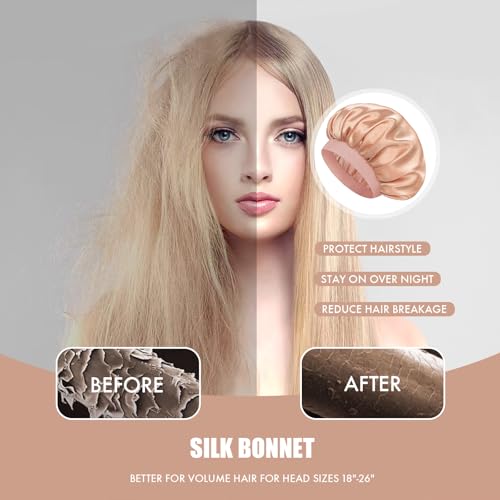 Double Layer Satin Silk Bonnet for Sleeping - Soft Sleep Cap for All Hair Types