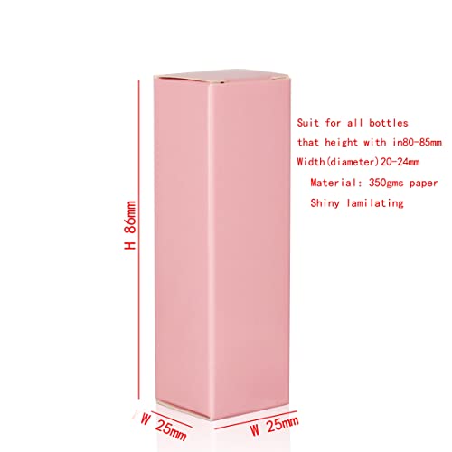 25pc Pink Craft Paper Boxes 25x25x86mm for Lip Gloss