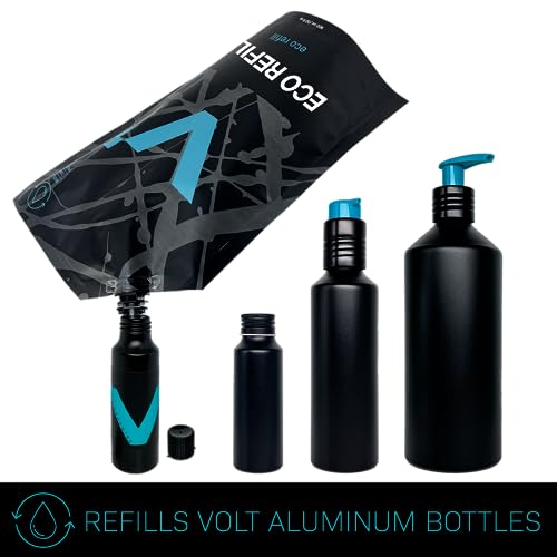 VOLT Face & Beard Wash for Men, Sulfate Free Cleanser with Shea Butter, Argan Oil & Caffeine, Plant Based, Hydrating & Conditioning, Outback Sandalwood Scent, Refillable Aluminum Bottle, 30 Oz Bottle