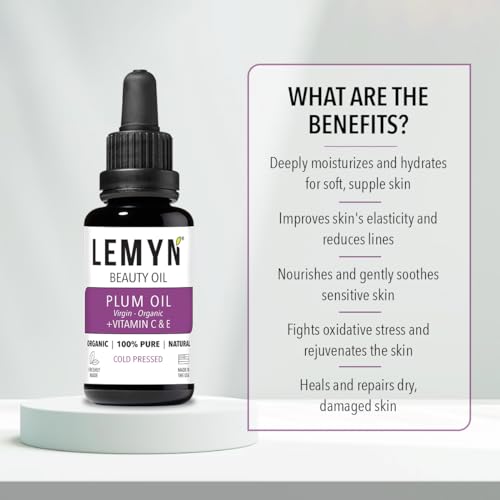 Plum Kernel Face Oil |Supercharged with Vitamin C & E | Freshly Made | Luxurious Hydration & Glow | Organic & Natural | Handcrafted Freshness from Santa Barbara, CA