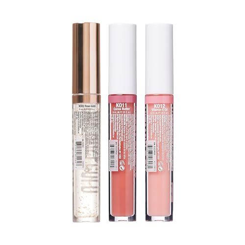 KISS Lip Oil Gloss 3-Pack – Hydrating Non-Sticky, Natural Oil