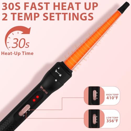 Vnina 5-in-1 Curling Wand Set 0.5-1.5 Inch Interchangeable Ceramic Curlers
