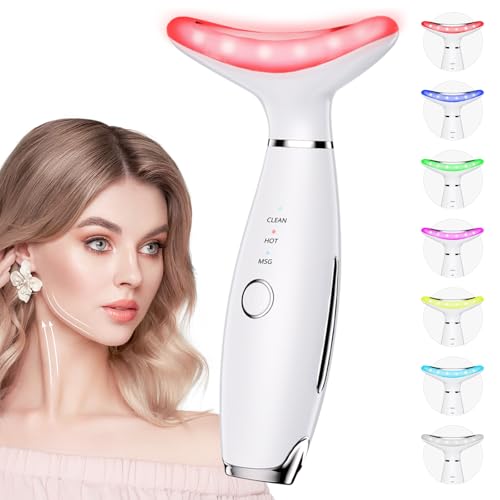 7 Color Red Light Therapy Face Massager with Vibration & Heat