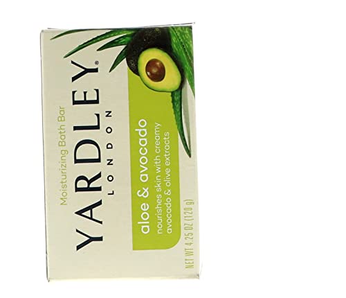 Yardley London Aloe and Avocado Naturally Moisturizing Bath Bar 4.0 oz (Pack of 12)