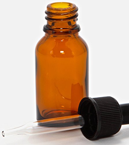 Amber Glass Bottles with Droppers, 15ml, 24 Pack