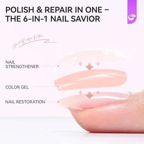 Gelike EC Nail Strengthener Polish - 6 in 1 Nude Blush 15ml
