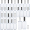 30 Pcs Glass Spray Bottle, 3.4 oz/100 ml Perfume Empty Bottles,Frosted Glass Spray Bottles, Clear Bottle with Sliver Fine Mist Sprayer,Refillable Container for Perfume Face Body Travel(Sliver)