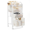 Homde Rolling Makeup Organizer with Drawers: Skincare Storage Cart with Wheels for Home Bedroom Vanity - Cosmetic Display Holder for Beauty Enthusiasts Makeup Artists