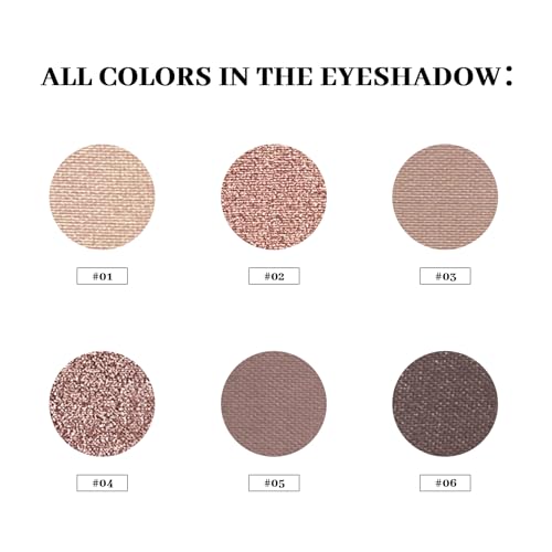 MYSTER ROSEY Nudes 3 Mini Eyeshadow Palette - 6 Shades, Waterproof