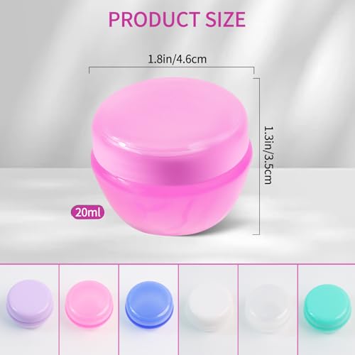 6 Pcs 20ml Small Travel Containers - Convenient Travel Size Containers for Toiletries, Creams, Lotion, Essential Compact Size for Traveling (Includes 2 Small Spoons)