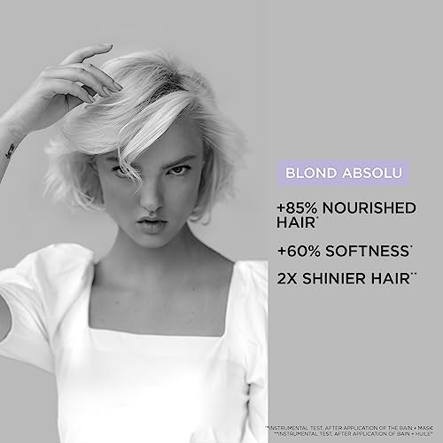 Kerastase Blond Absolu Ultra-Violet Purple Hair Mask For Lightened, Highlighted and Grey Hair - Neutralizes Brassy and Yellow Undertones With Hyaluronic Acid, 6.8 Fl Oz