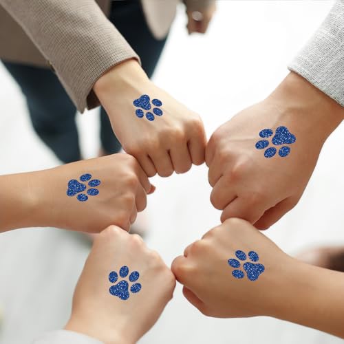 Dog Paw Glitter Temporary Tattoos - 240 Pcs (30 Sheets)