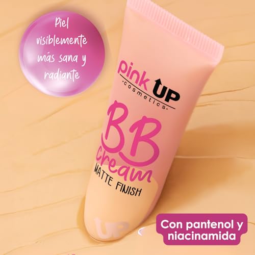 PINK UP BB Cream Matte Finish | BB Cream| Face Make Up | Foundation | Unifies your skin tone in a natural way | Light coverage makeup | Moisturizing | Matte finish | Color Medium | Model PKBBC02