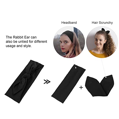 AQOKKA 8 Pack Women's Knotted Rabbit Ear Headbands - Elastic Hair Bands for Daily Wear