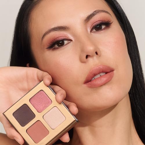 INIKA Eyeshadow Quad - Flowers | Blendable, Natural Mineral Pigments, Pink Neutral Tones, Long Lasting, Matte and Shimmer