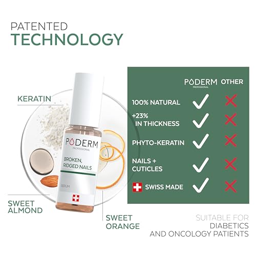 PODERM Natural Nail Repair Oil Serum - Strengthener for Damaged Nails