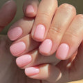 GLAMERMAID Opaque Pink Short Press-On Nails | Pure Fake Nails, Square / Squoval, 24pcs