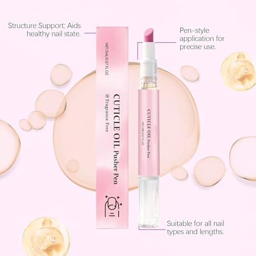 2-in-1 Ceramic Cuticle Pusher & Nail Oil Pen for Sensitive Nails