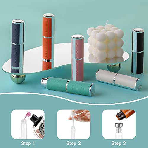 Travel Perfume Bottle Refillable - 8ML Leather Empty Mini Cologne Spray Atomizer Men - Small Fragrance Sample Sprayer - 5PCS Portable Refill Travel Essentials Container