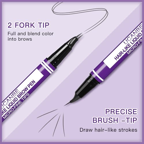 UCANBE Dual-Ended Eyebrow Pencil with Spoolie Brush - Light Brown