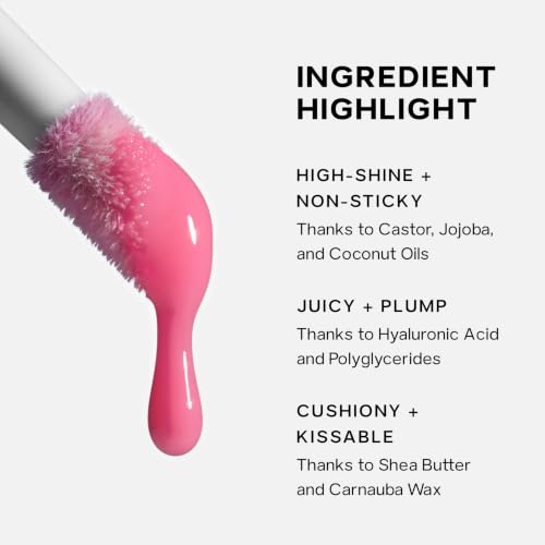 Saie Glossybounce Hydrating Lip Gloss Oil Hybrid - 0.17 oz