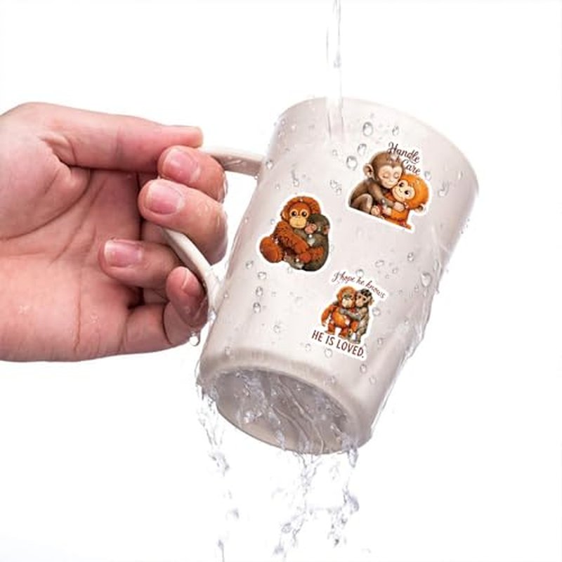 60PCS Punch Monkey Vinyl Stickers - Waterproof Decals