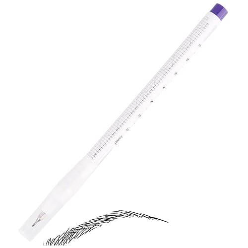 Beauty7 Tattoo Skin Markers Pen Piercing Eyebrow Tattoo Pen Surgical Tip 0.5mm/1mm Body Art Scribe Marking Tool with Ruler (1 Pack)