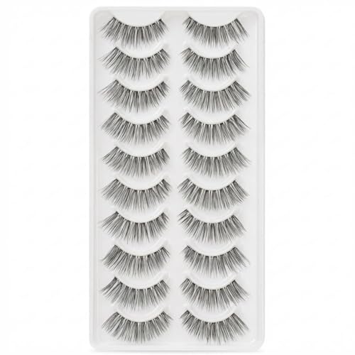 LZM Self Adhesive Eyelashes - 12mm Preglued Natural Strip Lashes
