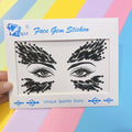 Black Rhinestone Face Jewels | Festival Body Gems Sticker