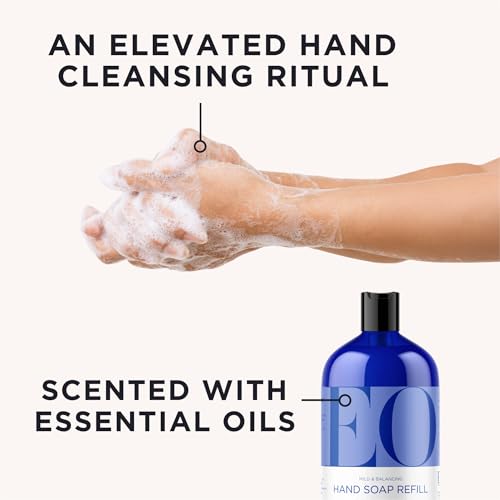 EO Liquid Hand Soap Refill, 32 Ounce (Pack of 2), French Lavender, Organic Plant-Based Gentle Cleanser with Pure Essential Oils
