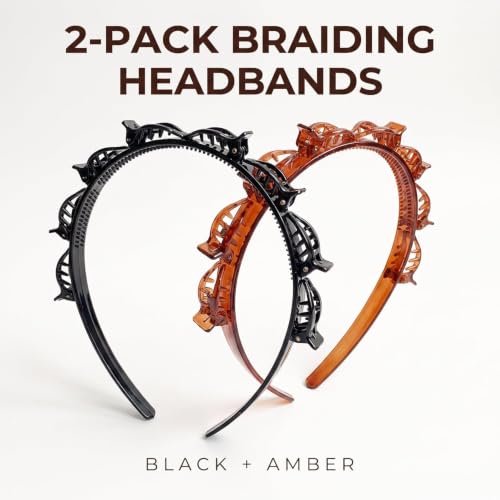 2Pcs Double Bangs Hairstyle Hairpin Headband With 8 Small Clip,Women