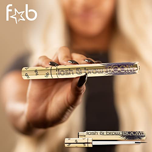 Fab Lash and Brow Boom - The Ultimate Lash and Brow Growth Serum - Lash Serum for Thicker, Longer & Fuller Lashes and Brows - Infused with Castor Oil, Biotin & Eyelash Primer for Healthy Hair Growth