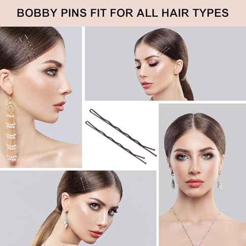 400PCS Smyeyml Bobby Pins Hair Pins Kit, Premium Bobby Pins Brown Hair, Non-Slip Hair Pins for Women, Pain Free Bobby Pin for Women, Invisible Hair Pin, Clear Hair Bands, With Storage Box