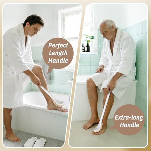 Adjustable Foot Brush with 3-in-1 Handle for Seniors & Disabled