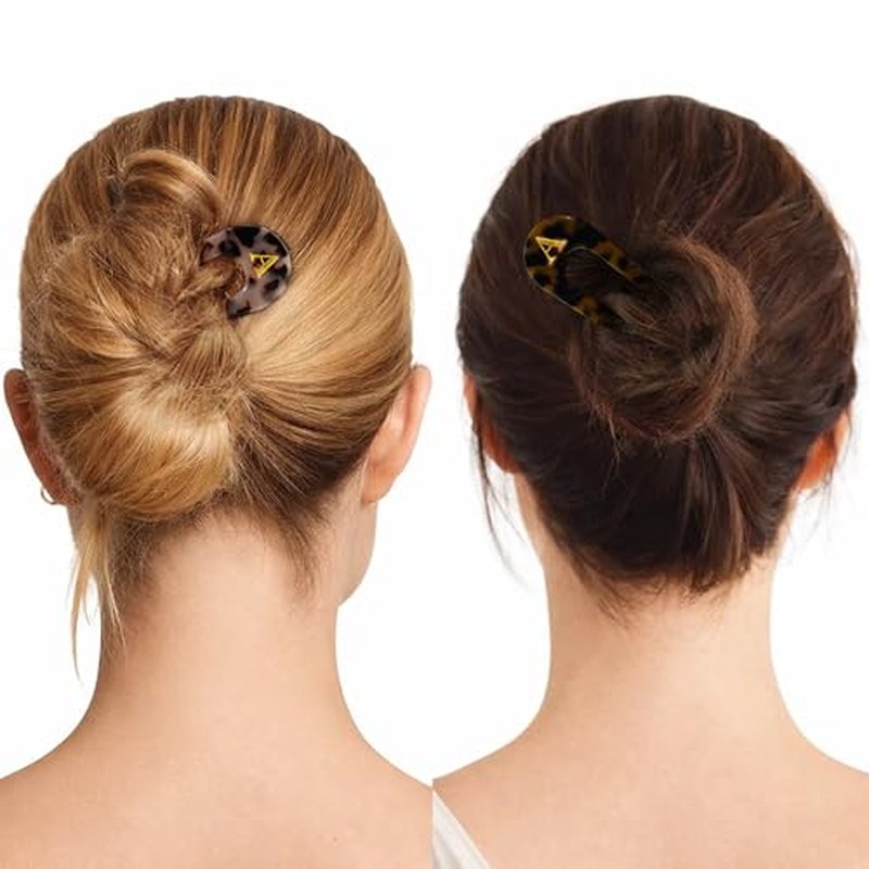 Personalized French Hair Pin Set for Women - 5.3 Inch Tortoise Shell