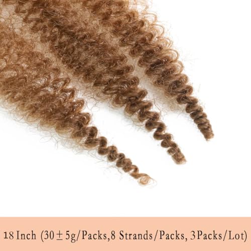 18 Inch Pre-Separated Springy Afro Twist Hair 3 Packs Pre-Fluffy Natural Curls are Perfect for Marley Crochet Hair Suitable for Black Women (30#, 18 Inch (Pack of 3))