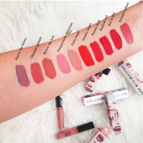 Rude Cosmetics Notorious Rich Long Liquid Lip Color - Radical Red Lip Color Women 0.1 oz