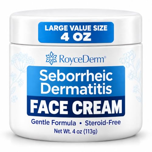 Roycederm Steroid-Free Face Cream for Seborrheic Dermatitis – Sensitive, Fragrance-Free Daily Moisturizer (4 oz) – Face, Scalp & Body - Variation: Face Cream