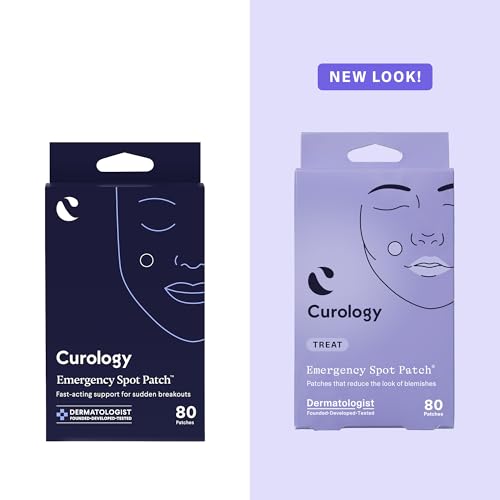 Curology Emergency Spot Pimple Patches for Face, Hydrocolloid Pimple Patches Fast-Acting, 80 Count
