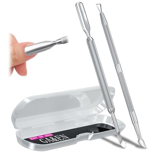 Silver Metal Cuticle Pusher & Scraper Tool Set - 2 Pieces for Nail Care